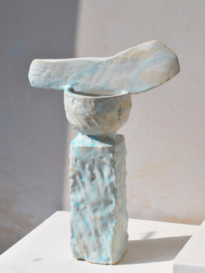 Plinth vessel / blue marble